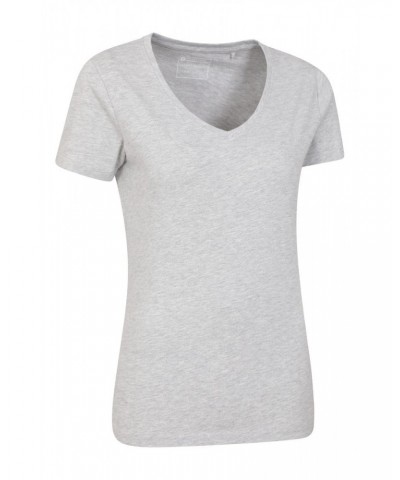 Basic V-Neck Womens Tee Grey $10.79 Tops