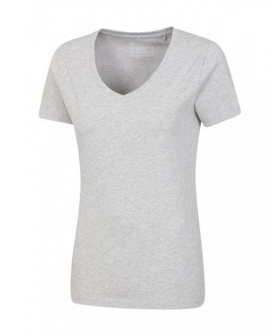 Basic V-Neck Womens Tee Grey $10.79 Tops