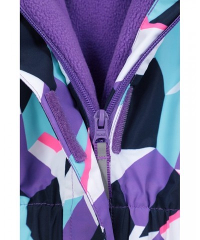 Cloud Printed Kids All in One Waterproof Snowsuit Purple $38.34 Ski