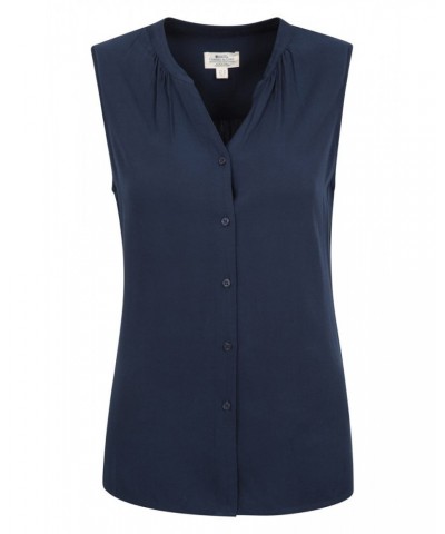 Amalfi Womens Sleeveless Shirt Navy $14.74 Tops