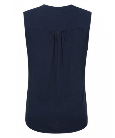 Amalfi Womens Sleeveless Shirt Navy $14.74 Tops