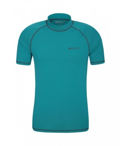 Mens UV Rash Guard Light Teal $14.49 Swimwear