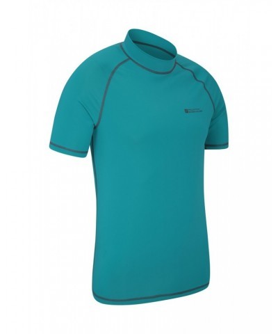 Mens UV Rash Guard Light Teal $14.49 Swimwear