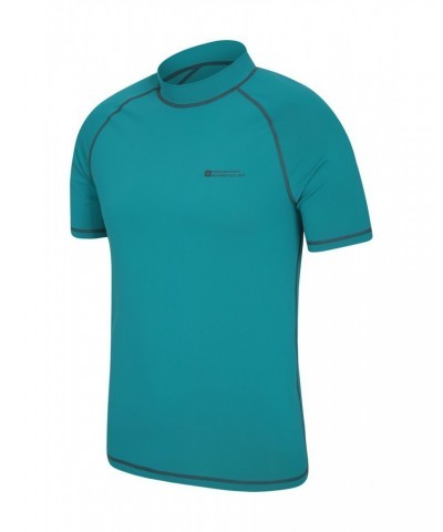 Mens UV Rash Guard Light Teal $14.49 Swimwear