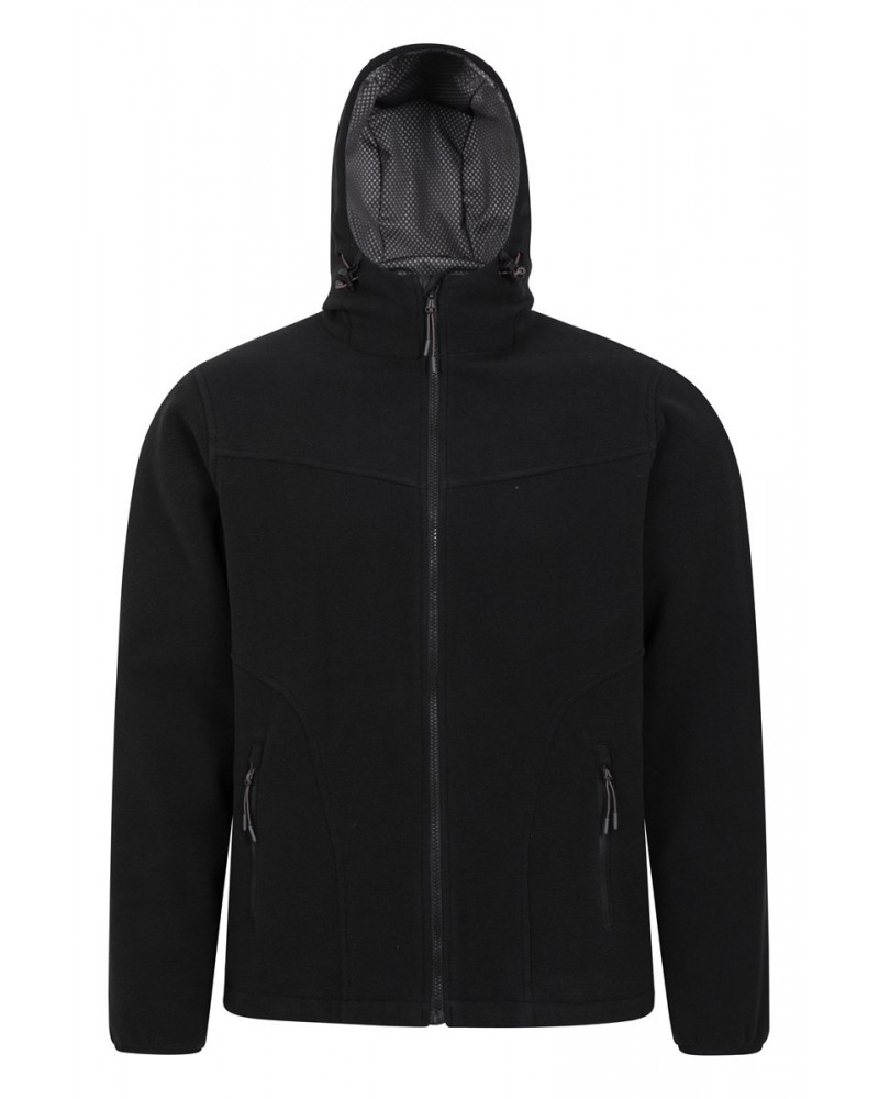 Expedition Mens Windproof Fleece Hoodie Black $35.09 Fleece