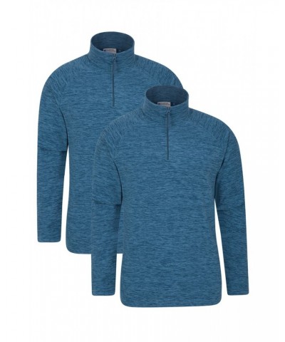 Snowdon Melange Mens Half-Zip Fleece Multipack Petrol $22.55 Fleece