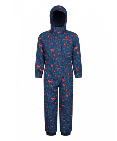 Cloud Printed Kids Waterproof All in One Snowsuit Blue $30.59 Jackets