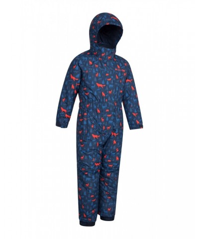 Cloud Printed Kids Waterproof All in One Snowsuit Blue $30.59 Jackets