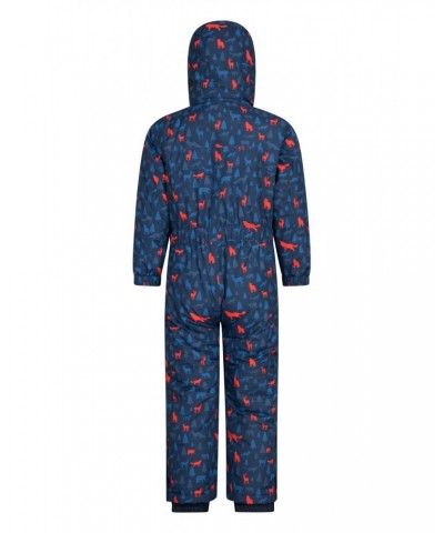 Cloud Printed Kids Waterproof All in One Snowsuit Blue $30.59 Jackets