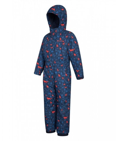 Cloud Printed Kids Waterproof All in One Snowsuit Blue $30.59 Jackets