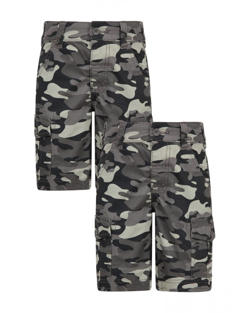 Camo Cargo Kids Shorts 2-Pack Black $15.65 Pants