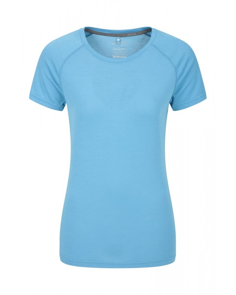 Quick Dry Womens T-Shirt Blue $11.59 Tops