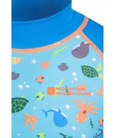 Short Sleeve Kids Printed Rash Guard Cobalt $10.19 Swimwear