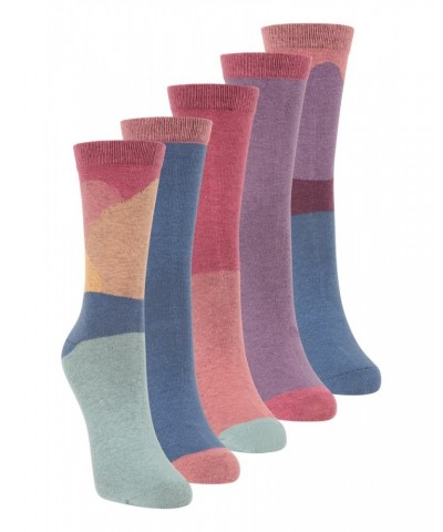 Seasons Womens Polygiene Socks 5-Pack Purple $13.49 Accessories