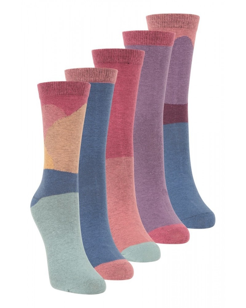 Seasons Womens Polygiene Socks 5-Pack Purple $13.49 Accessories