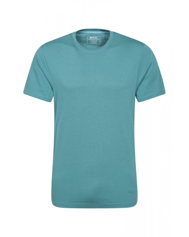 Eden Mens Organic Plain T-Shirt Turquoise $11.99 Tops