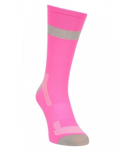 Iso-Viz Reflective Womens Running Socks Bright Pink $10.39 Accessories