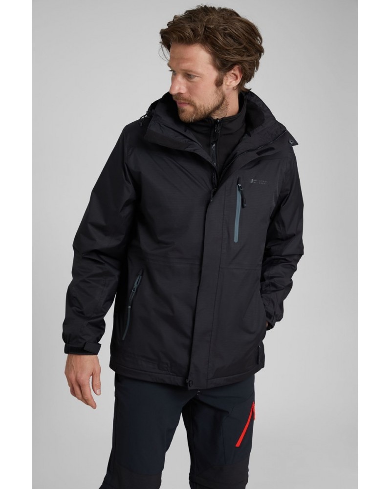 Bracken Extreme 3 in 1 Mens Waterproof Jacket Black $69.00 Jackets