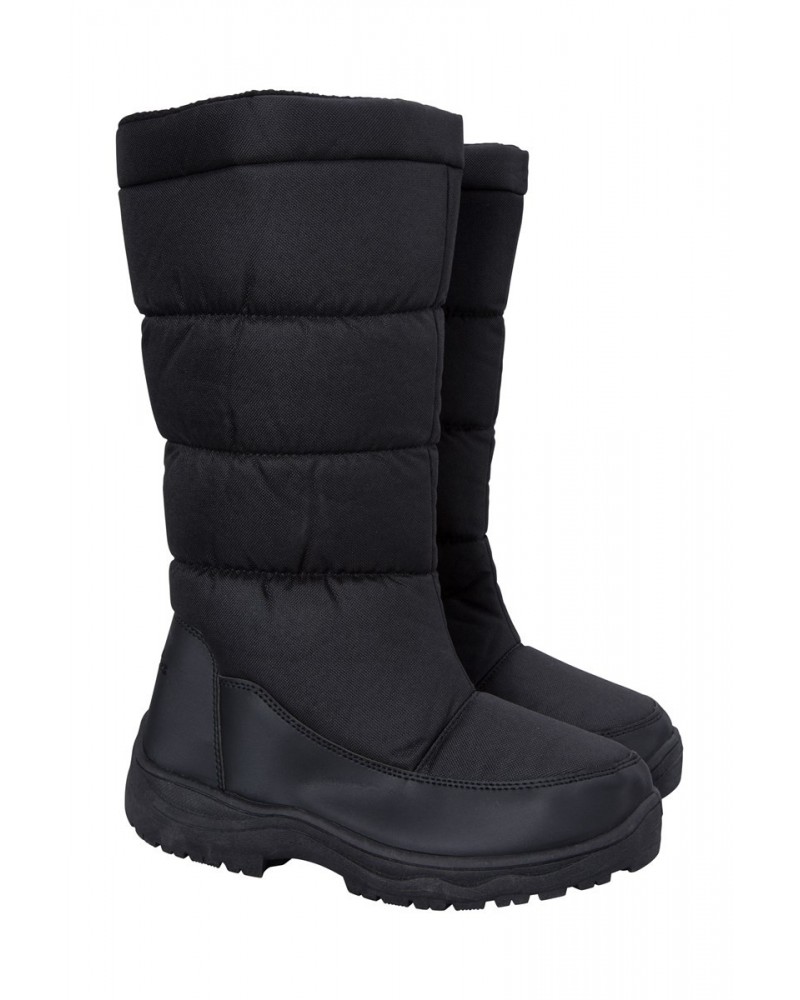 Icey Womens Long Snow Boots Black $19.46 Footwear