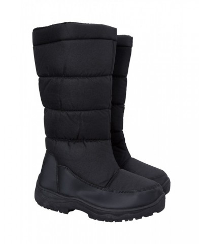 Icey Womens Long Snow Boots Black $19.46 Footwear