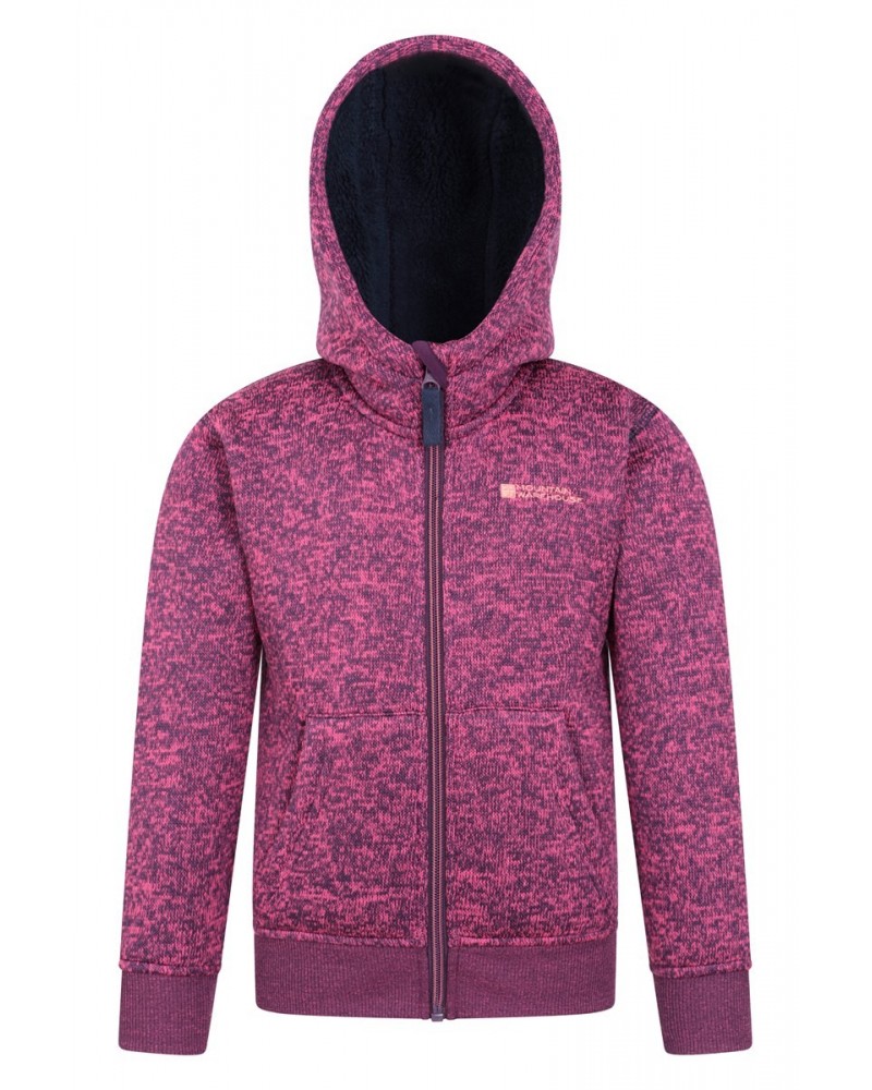 Nevis Fur Lined Kids Hoodie Dark Pink $14.35 Tops