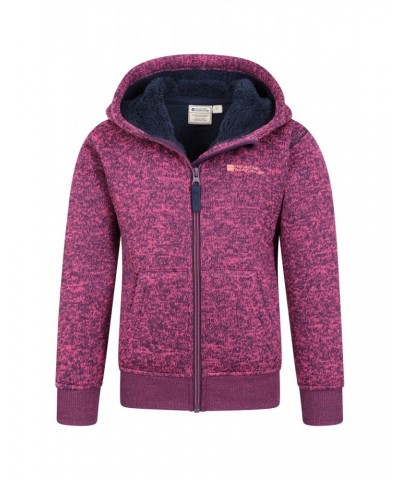 Nevis Fur Lined Kids Hoodie Dark Pink $14.35 Tops