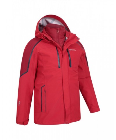 Zenith Extreme III Mens 3-in-1 Waterproof Jacket Dark Red $58.29 Jackets