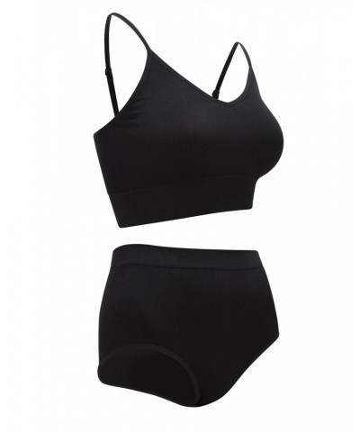 Womens Seamless Bra & Pants Set Black $15.92 Loungewear