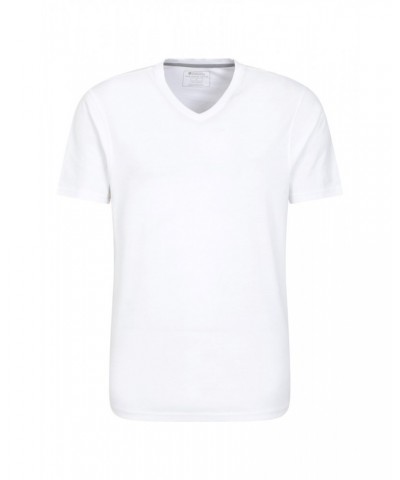 Eden II Mens Organic V-Neck T-Shirt White $11.59 Tops