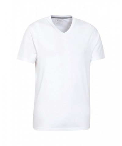 Eden II Mens Organic V-Neck T-Shirt White $11.59 Tops