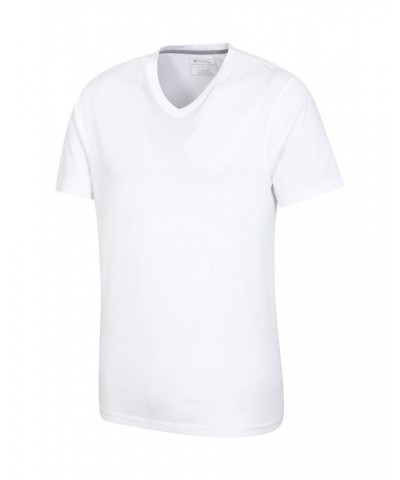 Eden II Mens Organic V-Neck T-Shirt White $11.59 Tops