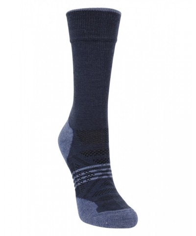 Womens Lightweight Merino Mid-Calf Socks Navy $10.61 Accessories