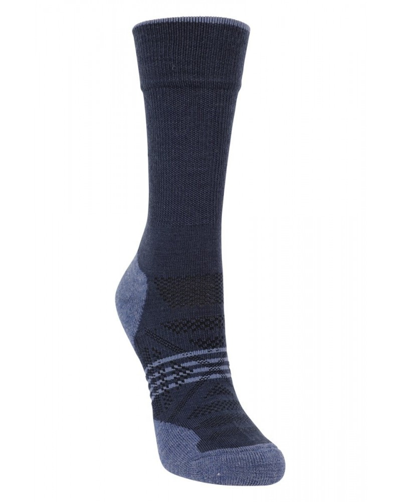 Womens Lightweight Merino Mid-Calf Socks Navy $10.61 Accessories