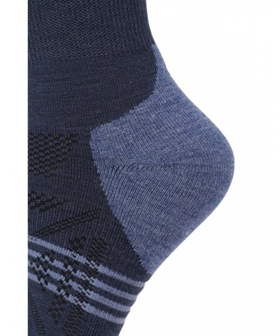 Womens Lightweight Merino Mid-Calf Socks Navy $10.61 Accessories