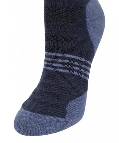 Womens Lightweight Merino Mid-Calf Socks Navy $10.61 Accessories