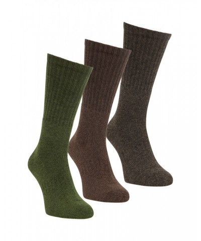 Outdoor Mens Mid-Calf Hiking Socks 3-pack Khaki $10.19 Accessories