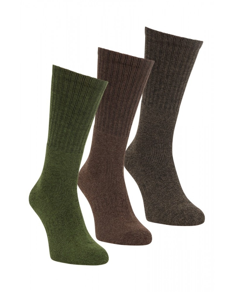 Outdoor Mens Mid-Calf Hiking Socks 3-pack Khaki $10.19 Accessories