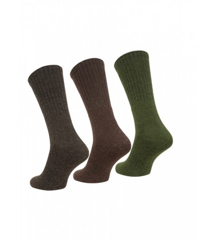 Outdoor Mens Mid-Calf Hiking Socks 3-pack Khaki $10.19 Accessories