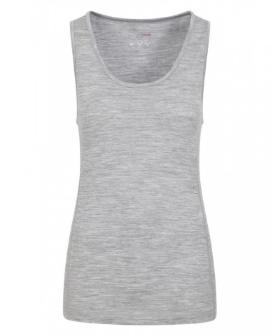 Merino Womens Cami Tank Top Light Grey $14.85 Thermals