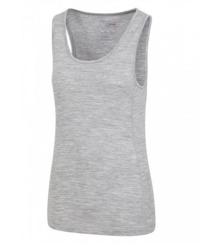 Merino Womens Cami Tank Top Light Grey $14.85 Thermals