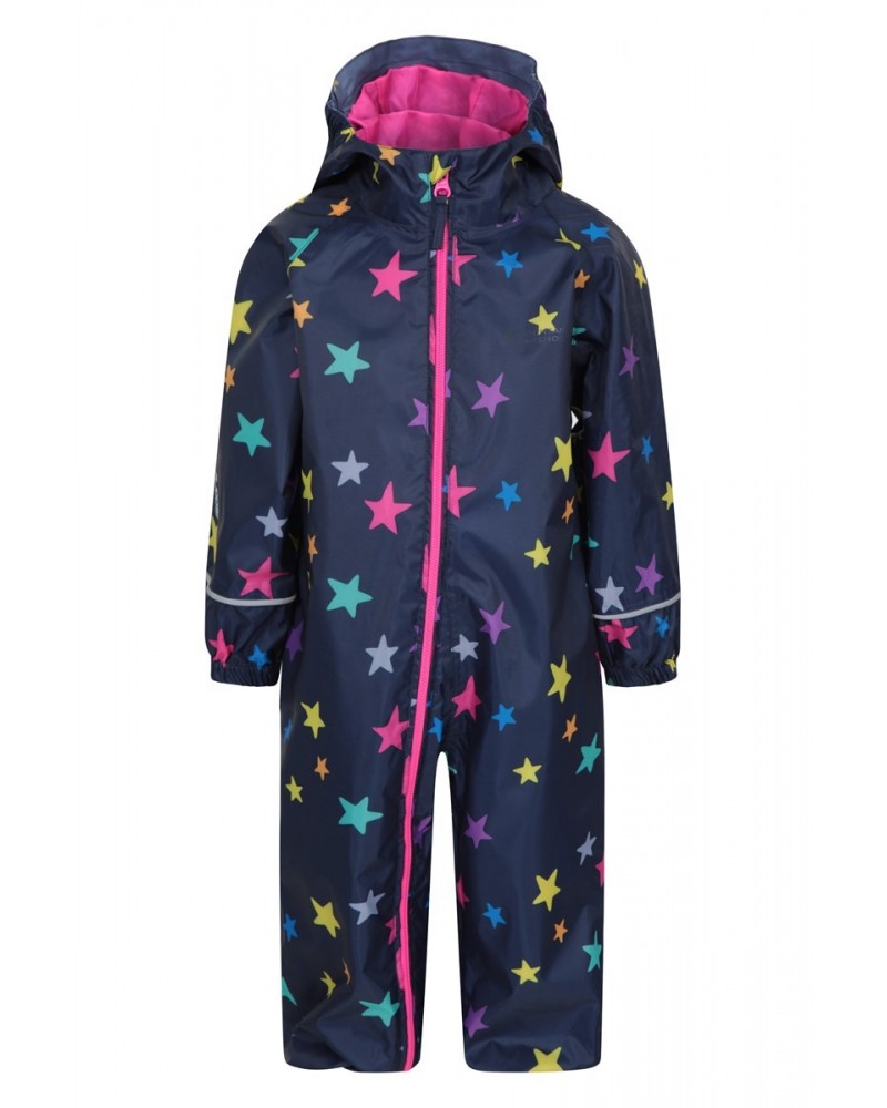 Puddle Kids Printed Waterproof Rain Suit Dark Blue $14.70 Babywear