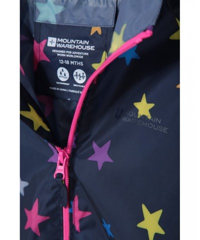 Puddle Kids Printed Waterproof Rain Suit Dark Blue $14.70 Babywear