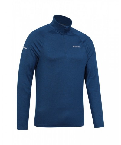 Echo Melange Recycled Mens Half-Zip Midlayer Navy $13.53 Active