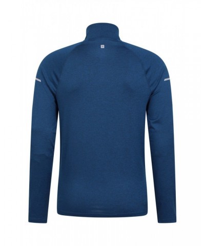 Echo Melange Recycled Mens Half-Zip Midlayer Navy $13.53 Active