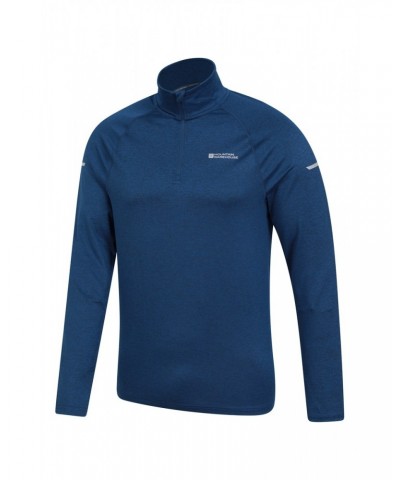 Echo Melange Recycled Mens Half-Zip Midlayer Navy $13.53 Active