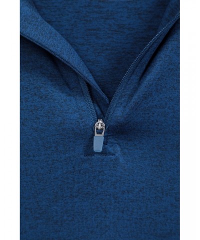 Echo Melange Recycled Mens Half-Zip Midlayer Navy $13.53 Active