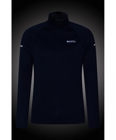 Echo Melange Recycled Mens Half-Zip Midlayer Navy $13.53 Active