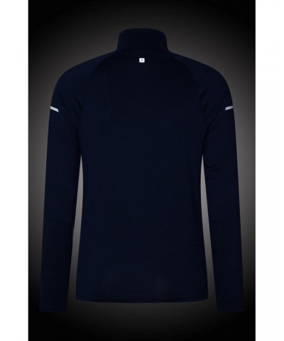 Echo Melange Recycled Mens Half-Zip Midlayer Navy $13.53 Active