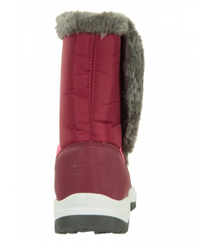 Caribou Kids Faux Fur Trim Adaptive Snow Boots Berry $21.99 Footwear