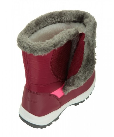 Caribou Kids Faux Fur Trim Adaptive Snow Boots Berry $21.99 Footwear